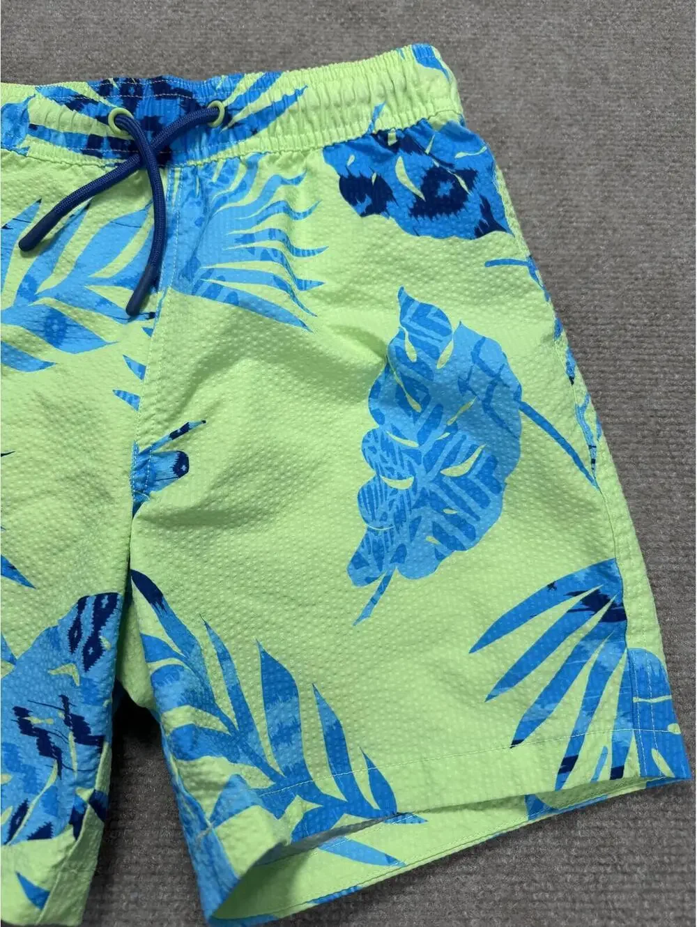 Sōl Borne Boys Neon Tropical Palm Leaf Swim Trunks - Size L (10/12)